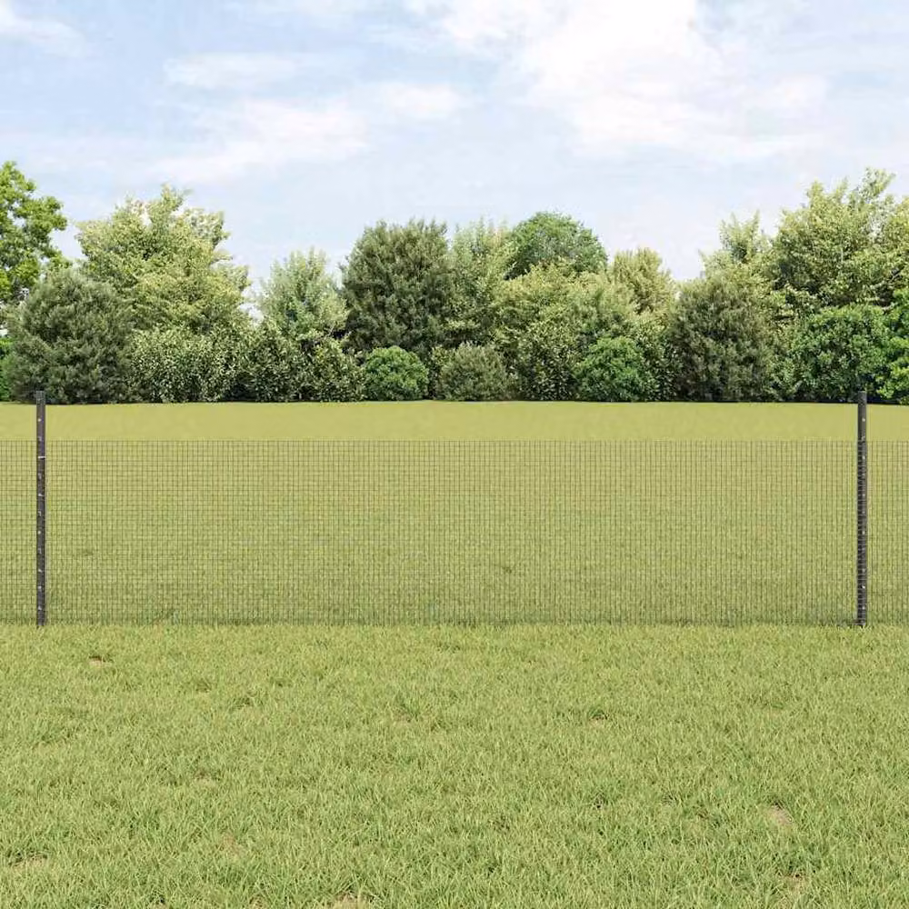 vidaXL Set of 2 Grey Metal and Plastic Durable Chicken Wire Fence, 25 x 0.5 m – 2