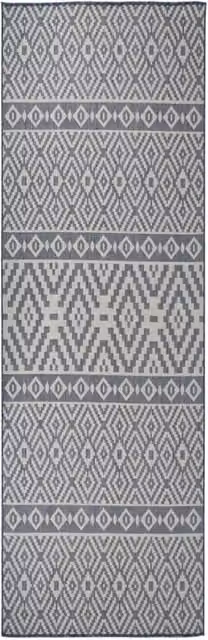 Berkfield Home Blue Striped Outdoor Flatweave Rug, W/D/H: 80 x 250 cm