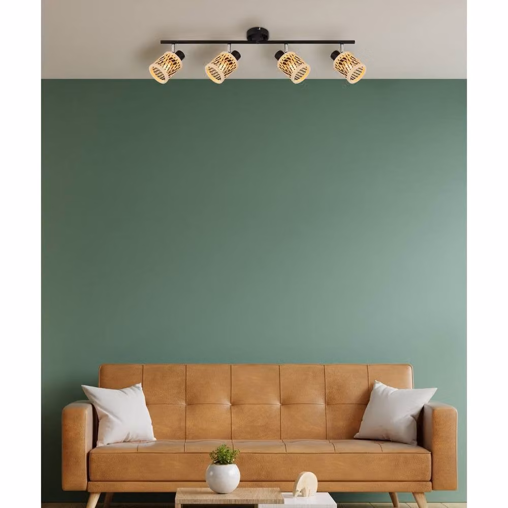 Netlighting Mali Adjustable Ceiling Spotlight Bar in Matt Black with 4x E14 Sockets – 3
