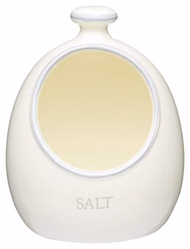 KitchenCraft Classic Collection Ceramic Salt Pig in Beige, Blue or White – 1