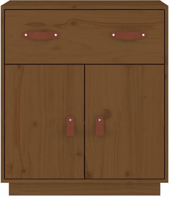 Berkfield Home Modern Sideboard in Honey Brown Solid Pine Wood, W: 65.5 cm, D: 40 cm, H: 75 cm