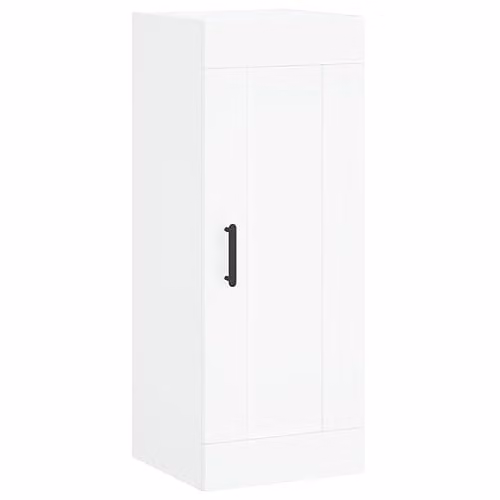 vidaXL Wall Mounted Cabinet in White with Hinged Doors and Internal Shelves, W/D/H: 34.5 x 34 x 90 cm