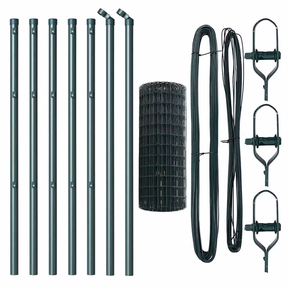 Berkfield Home Green Euro Fence with 7 Posts, Galvanised Steel, 0.8 x 10 m – 4