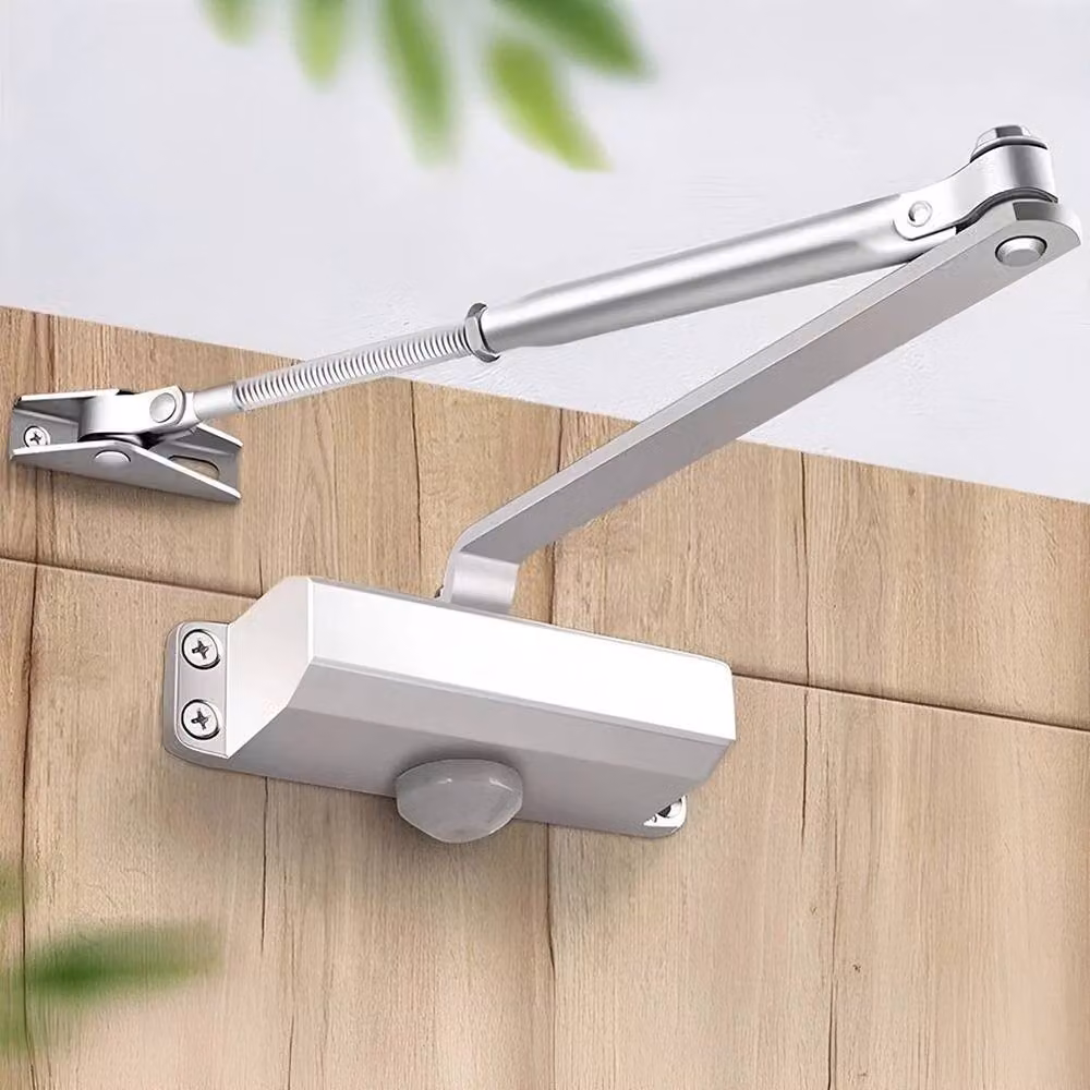 KORVIXA Silver Heavy-Duty Fire-Rated Overhead Door Closer 25-45kg – 2