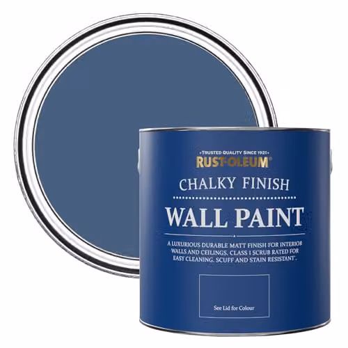 Rust-Oleum Chalky Matt Wall Paint in Blue, 2.5L – 1