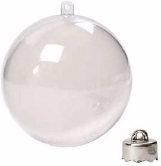 KDMD 8 Pack White Transparent Acrylic Plastic Refillable Round Christmas Baubles for Crafts, Diameter: 6 cm