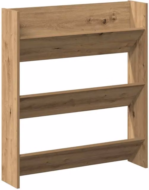 Berkfield Home Artisan Oak Wall Mounted Shoe Cabinet, Brown, W: 80 cm, D: 18 cm, H: 90 cm