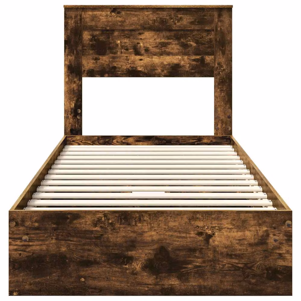 Berkfield Home Modern Storage Bed with Drawers in Smoked Oak Brown, W: 75 cm x L: 190 cm – 4