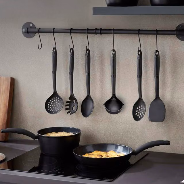 Swans 6 Piece Black Nylon Non-Scratch Heat Resistant Tool Set