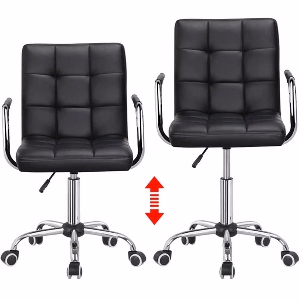 KORVIXA Ergonomic Black Synthetic Leather Computer Desk Chair with Armrests and 360 Degree Swivel – 2