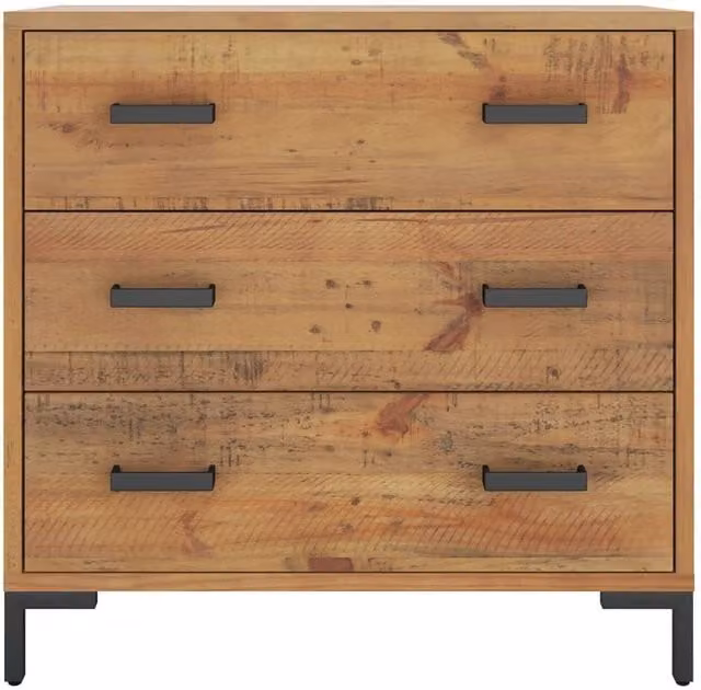 Berkfield Home Decorative Chest of Drawers in Brown Solid Pinewood, W/D/H: 75 x 35 x 70 cm – 1