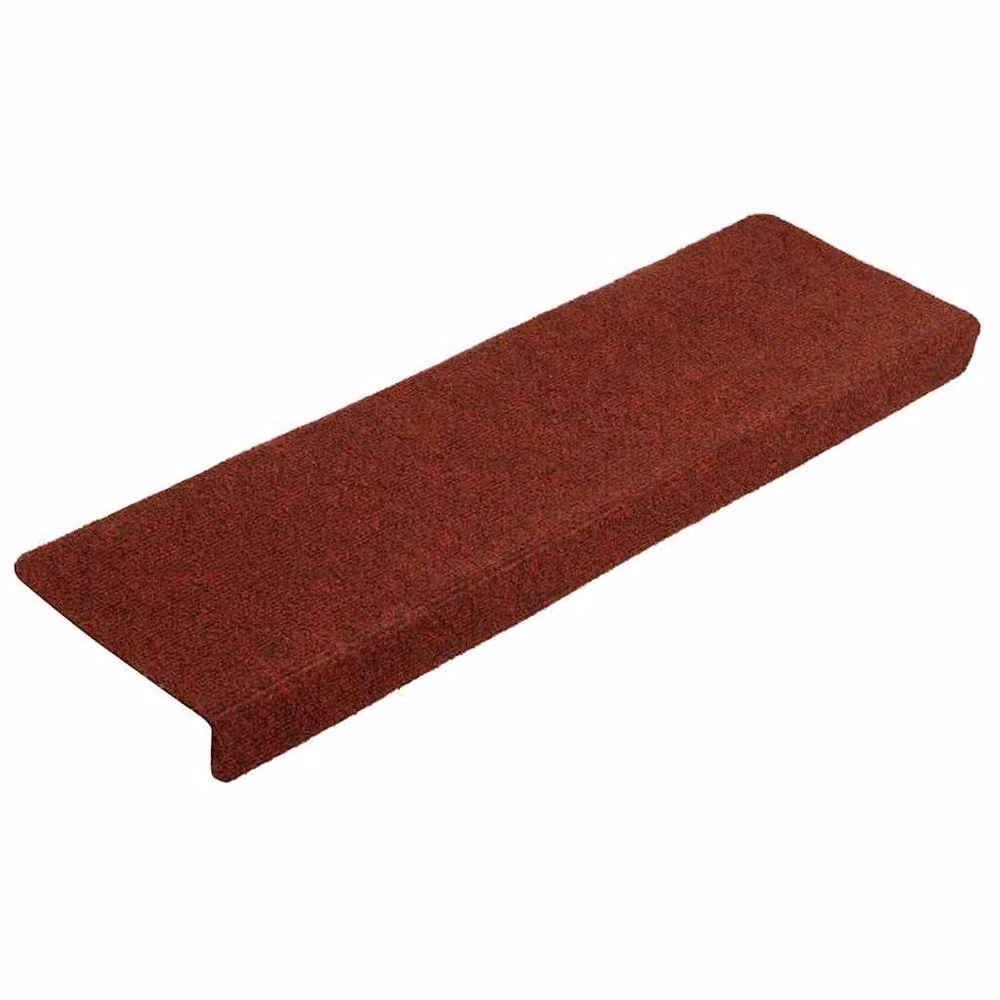 Berkfield Home Needle Punch Stair Mats, 5 Pack, Bordeaux Red, W/D/H: 65 x 21 x 4 cm – 2