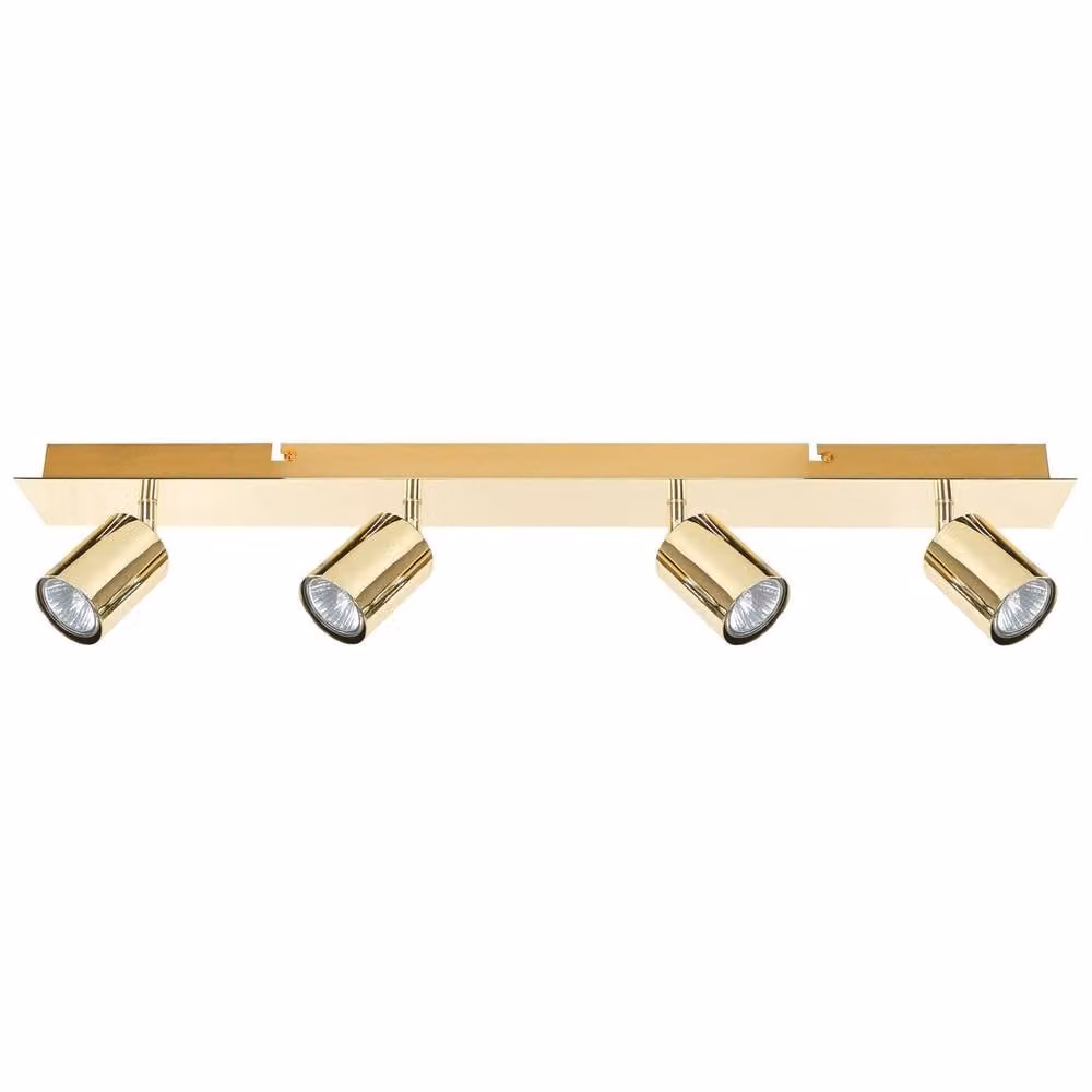 Wyld and Coco Gold/Brass 4-Light Adjustable LED Spotlight Ceiling Lamp