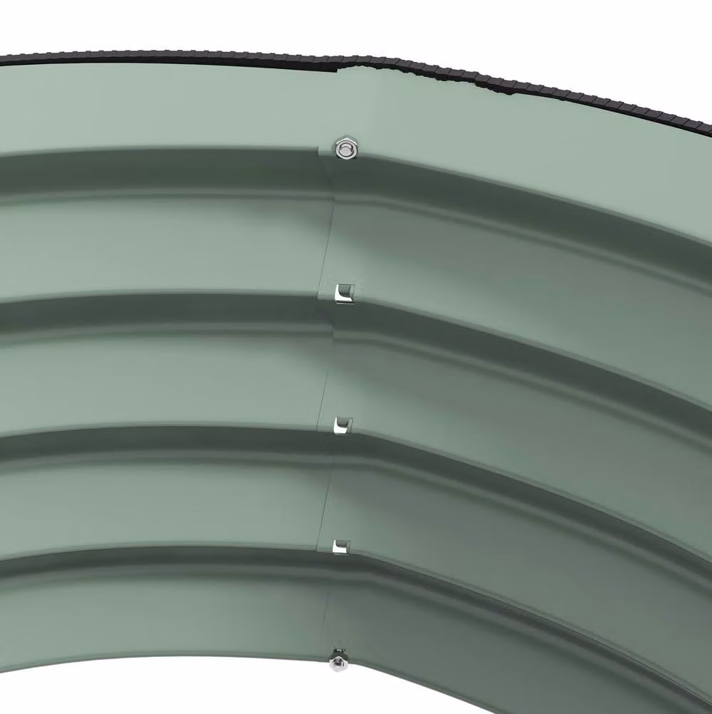 STILVORA Set of 2 Green Galvanised Steel Raised Garden Beds for Ornamental or Herb Gardens, W/D/H: 60 x 60 x 30 cm – 5