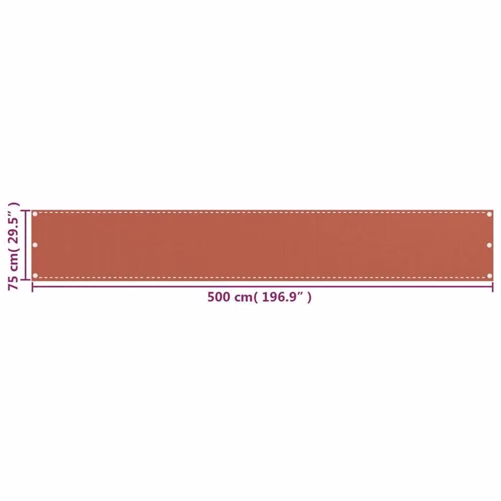 Berkfield Home Balcony Screen in Terracotta, H 75 cm x W 500 cm – 2