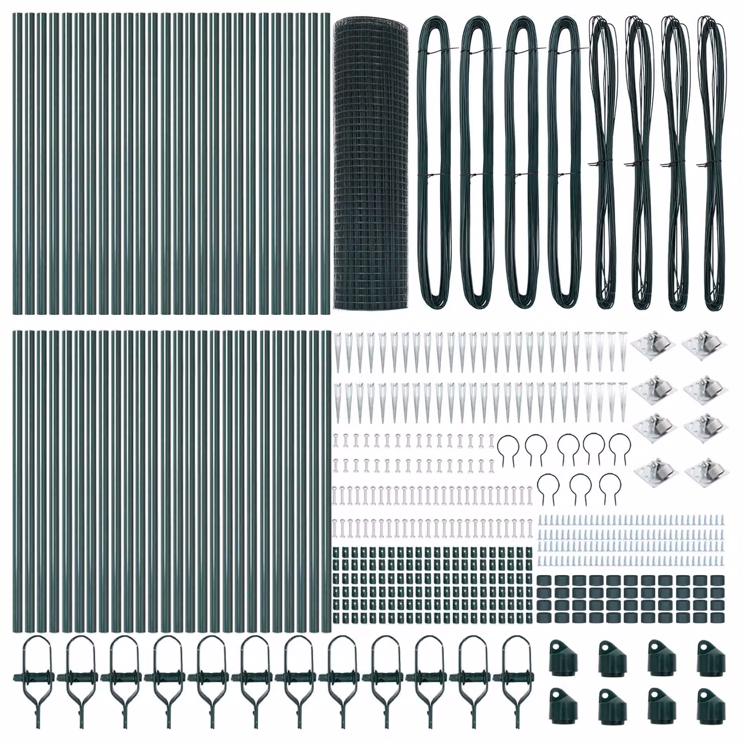 Berkfield Home Green Steel Welded Wire Fence with 13 Spike Posts, 100 m – 3
