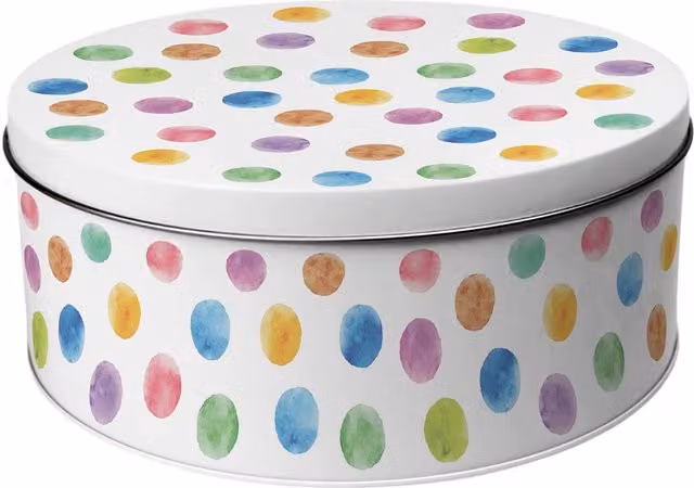Purely Home Round Multicoloured Rainbow Polka Dot Cake Tin