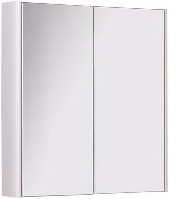 Clifton White Gloss 2 Door Wall Mounted Bathroom Mirror Cabinet W: 500 mm