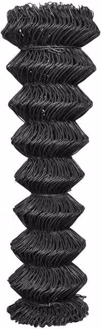 Berkfield Home PVC Coated Steel Chain Link Fence in Grey and True Black, 15 x 1.5 m