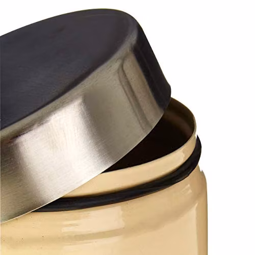 Premier Housewares Airtight Enamel Coffee Canister in Beige and White – 2