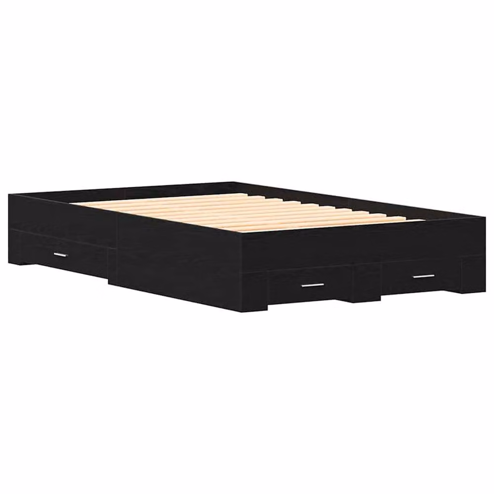 Berkfield Home Modern Bed Frame with Drawers, Black Oak, W/D/H: 120 x 190 cm – 3