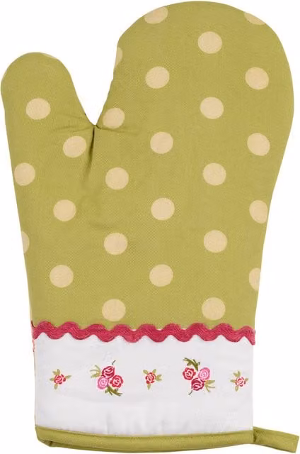 Orsina Rose Cottage Single Oven Glove in Multicolour Green Pink and Red