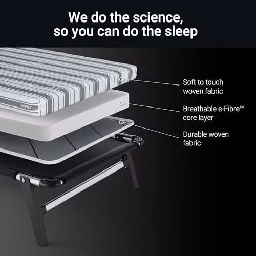 JAY-BE QE80 Quick Folding Bed with Comfort Mattress, Black, W/D/H: 80 x 190 x 32 cm – 4