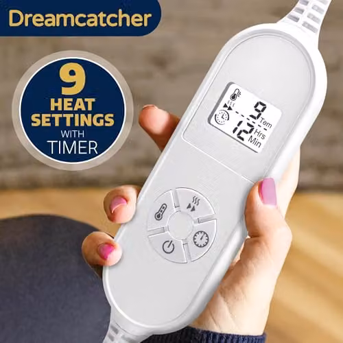Dreamcatcher Grey Heated Throw Blanket with 9 Heat Settings and 12HR Timer – 4