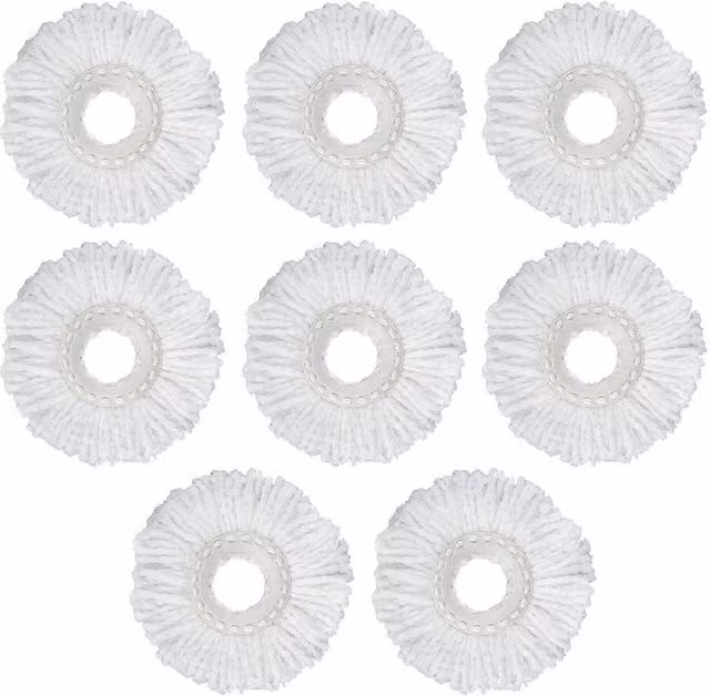 KORVIXA 12 Pack Spin Mop Head Refill Replacements in White