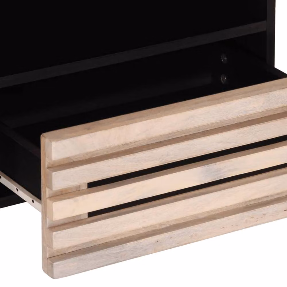 Berkfield Home Mango Wood TV Cabinet in Grey, W/D/H: 80 x 34 x 46 cm – 4