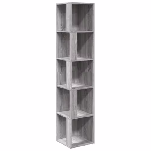 vidaXL Modern Freestanding Corner Cabinet in Grey, W/D/H: 33 x 33 x 164.5 cm