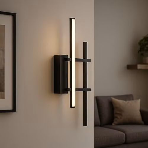 Eglo Trepiliano Modern LED Linear Wall Light in Black Aluminium and Steel – 2