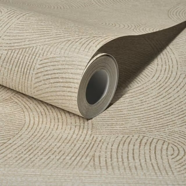 Grandeco Beige Abstract Geometric Modern Wallpaper Roll