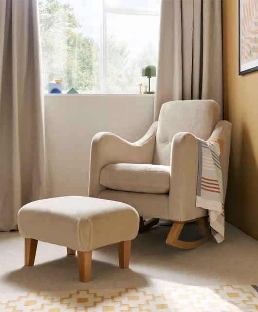 Mamas & Papas Bowdon Nursing Chair and Footstool Set in Beige
