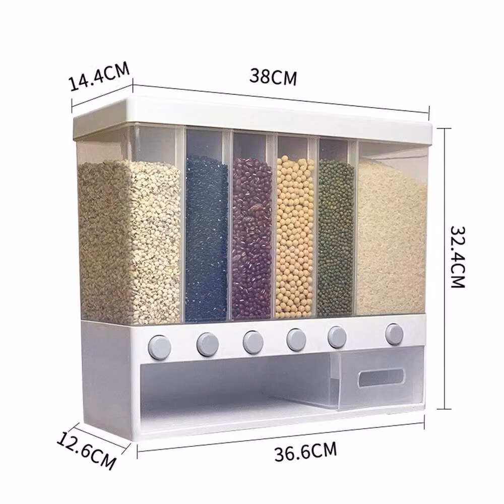 KORVIXA Airtight and Leakproof Wall Mounted Dry Food Storage Container Box in White – 2