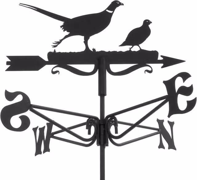 Espira Pheasant and Partridge Mini Metal Weathervane in Black