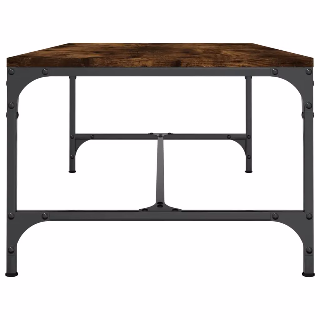 Berkfield Home Smoked Oak Coffee Table in Brown, W/D/H: 100 x 50 x 35 cm – 3