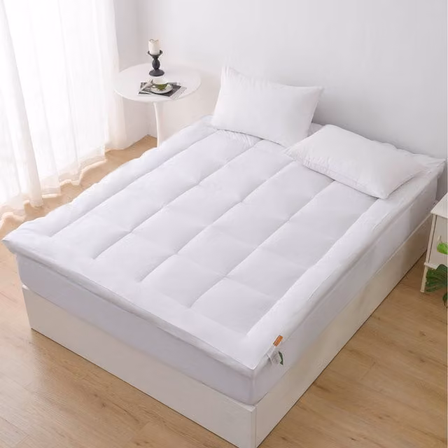 Glamhaus Luxury Anti Allergy Mattress Topper, White