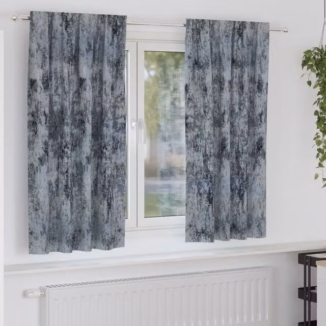 Berkfield Home Silver Grey Velvet Eyelet Curtains, 2 Pack, H 175 cm x W 140 cm