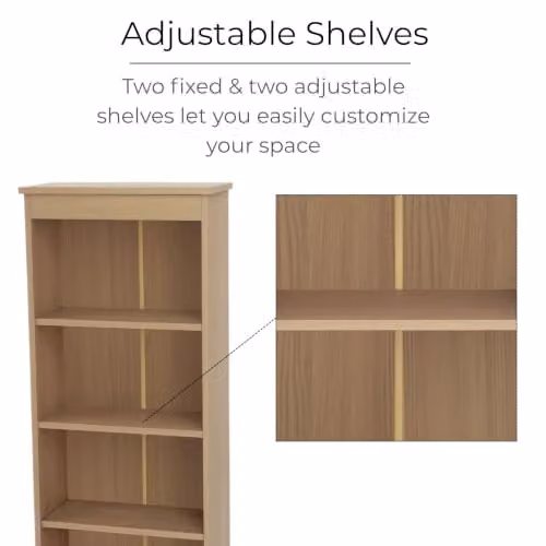 Core Products Freya Scandinavian 4-Shelf Low Bookcase and Media Storage Unit – 3