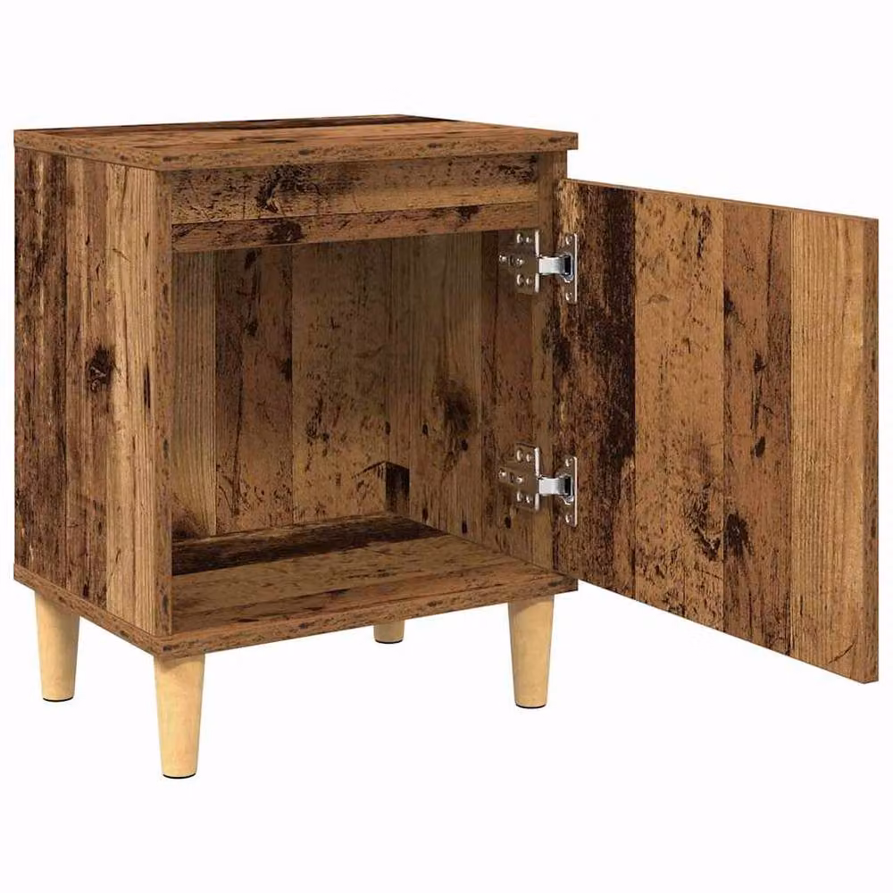 Berkfield Home Old Wood Bedside Table in Brown, Solid Reclaimed Wood, W: 40 cm, D: 30 cm, H: 50 cm – 4