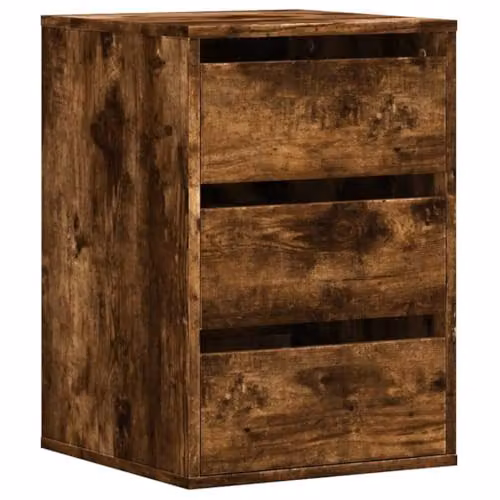 vidaXL Corner Chest of Drawers in Smoked Oak Brown, W/D/H: 40 x 41 x 58 cm