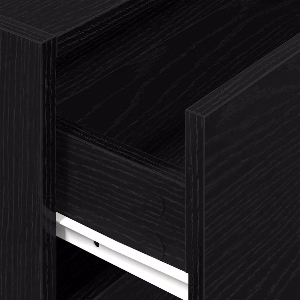 Berkfield Home Durable Black Oak Cabinet with 2 Drawers, W/D/H: 60 x 31 x 40 cm – 3