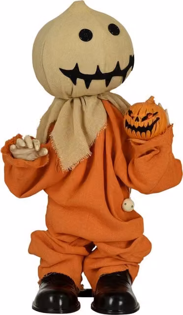 HOMCOM 80cm Halloween Scarecrow Decoration with Light Up Eyes and Sound Activation in Red
