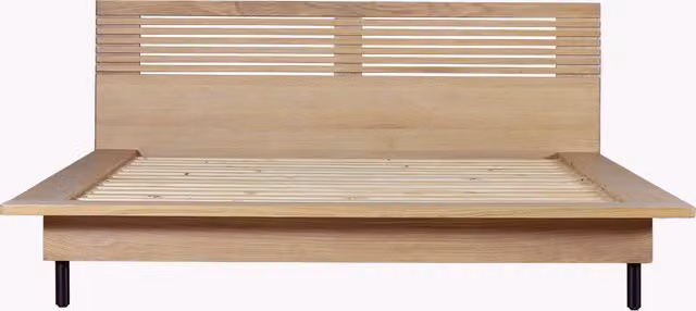 Perch & Parrow Groover Oak Solid Wood Bed Frame, Brown, W: 180 cm, D: 200 cm