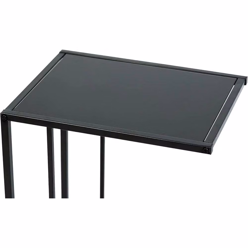 Kelvenix C-Shaped Sofa Side End Table in Black – 4