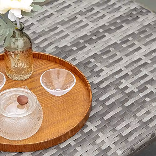 Outsunny Grey Rattan Garden Coffee Table for Outdoor Use – 5