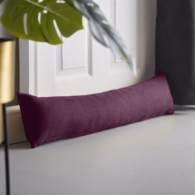 Livinluxury Velvet Chenille Draught Excluder in Purple