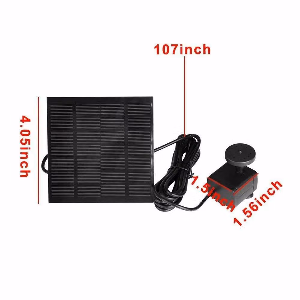FLAVORA Solar Powered Fountain Pump for Garden Pools and Ponds, Black, W: 100 cm, D: 15 cm – 6