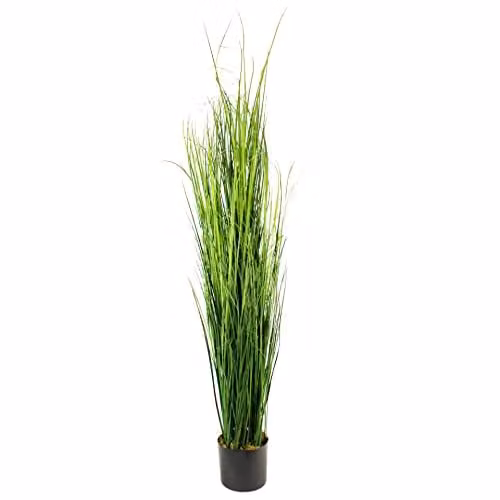 Leaf Design UK Realistic Artificial Grass Plant in Green with Pot, Height: 130 cm